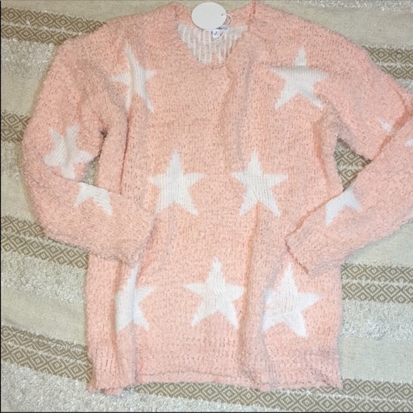 Popcorn Blush Pink Star Printed Sweater - Picture 6 of 7